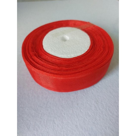 Лента капроновая однотонная ш.25мм*45.5м/ цв.красный